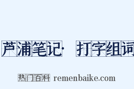 芦浦笔记·打字组词是什么意思的图片
